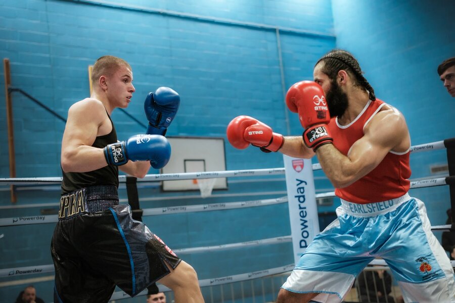Sparring session in the gym